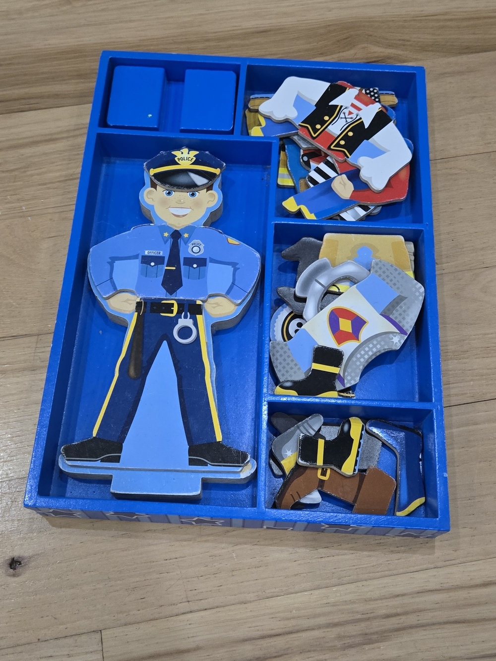 Melissa & Doug Blue Police Dress-Up Magnetic Toy Set for Kids